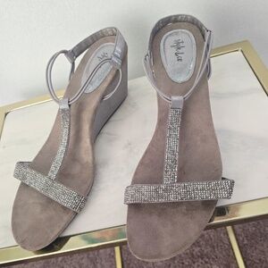 Style & Co. Sparkly Wedge (2 inches) Sandals w/ Stretchy Closure Size 11